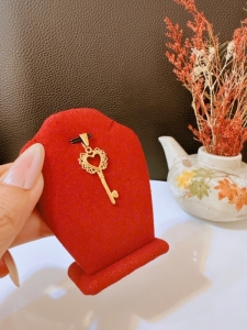 TTN11654-Mặt titan chìa khóa tim hoa văn