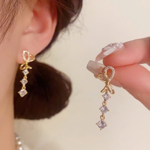 PKC5782- Bông tai 925 cao cấpnơ đá rơi