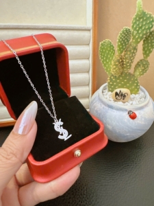 TTC11729-Dây chuyền titan YSL màu bạc
