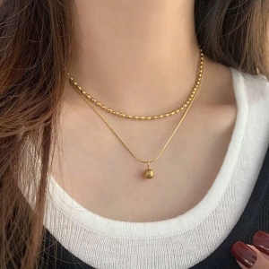 TTC11789-Dây chuyền titan layer hạt gạo - bi