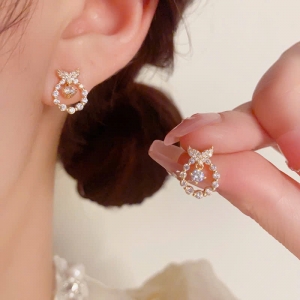 PKC5871-Bông tai cao cấp 925 đuôi cá mix đá