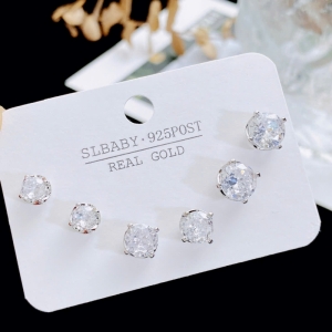 PKC5873-Set bông tai cao cấp 925 nụ đá