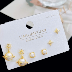 PKC5879- Set bông tai cao cấp 925 vòng sao phối trai