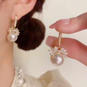 PKC5888-Bông tai cao cấp 925 khoen móc đá phối trai