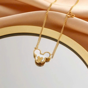 TTC11806- Dây chuyền titan Mickey xà cừ