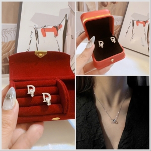 TT11813-Set titan D khoen lồng đá (Dây chuyền , Bông tai ) -( Màu bạc )