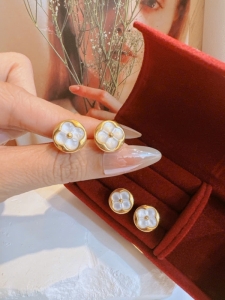 TTN11840- Bông tai titan LV mắt mèo