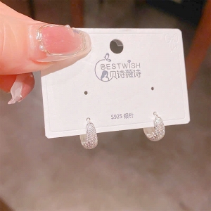 PKC5923 - Bông tai cao cấp 925 khoen giọt nước bạc