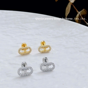 TT11849 - Bông tai titan Celine viền đá chui vặn
