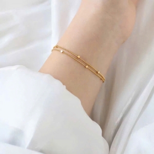 Lắc Titan dây nhuyễn bi đôi