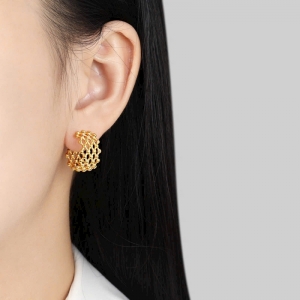 Bông tai Titan đan lưới fom C