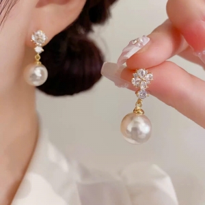 Bông tai cao cấp 925 cỏ 4 lá trai rơi