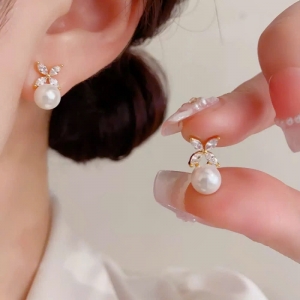 Bông tai cao cấp  925 hoa đá nhí phối trai
