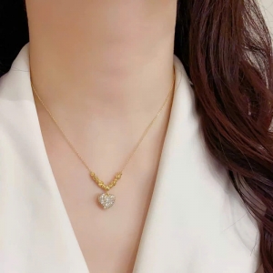 Dây chuyền cao cấp hạt chạm mặt tim