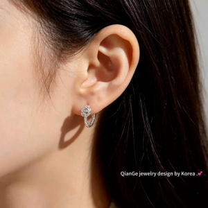 Khoen tròn cao cấp 925 nụ hoa hồng