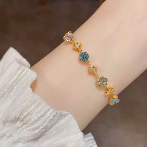 Lắc tay cao cấp sao mix đá màu